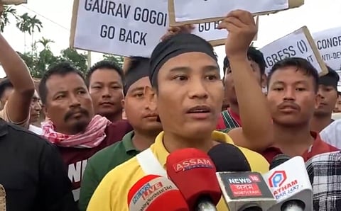Thousands of BJYM Activists Stage Massive Protest in Donkamukam Against Gaurav Gogoi